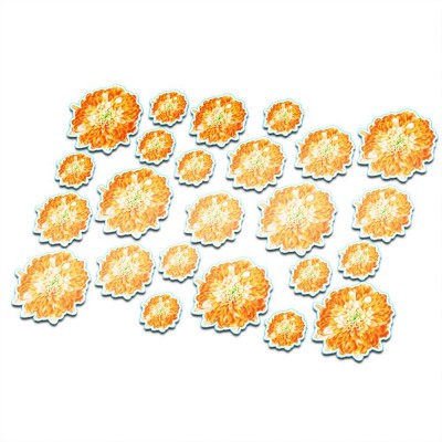Fietsstickers Orange bloemen set 18 - 1