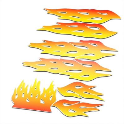 BMX Vlammen Stickers fiets Oranje - 1