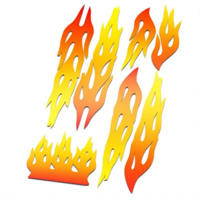 BMX Vlammen Stickers fiets Set 2 - 1 BMX Vlammen Stickers fiets Set 2 - 1