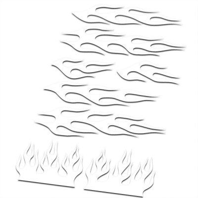 BMX Vlammen Stickers fiets Set Wit - 1