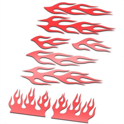 BMX Vlammen Stickers fiets Set Rood - 1