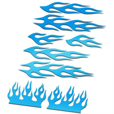 BMX Vlammen Stickers fiets Set Blauw - 1 BMX Vlammen Stickers fiets Set Blauw - 1