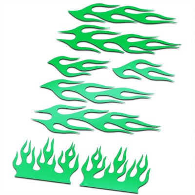 BMX Vlammen Stickers fiets Set Groen - 1