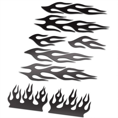 BMX Vlammen Stickers fiets Set Zwart - 1 BMX Vlammen Stickers fiets Set Zwart - 1