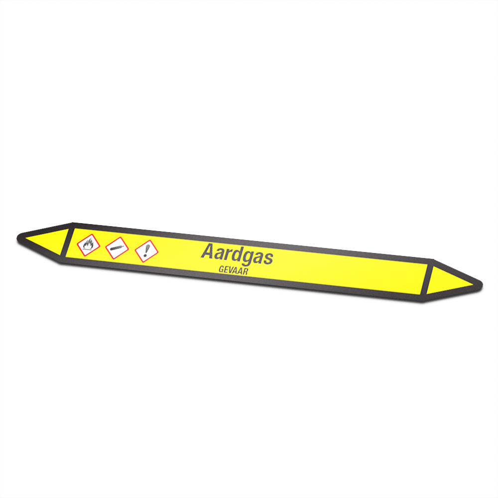 Aardgas Pictogramsticker Leidingmarkering Aardgas Pictogramsticker Leidingmarkering