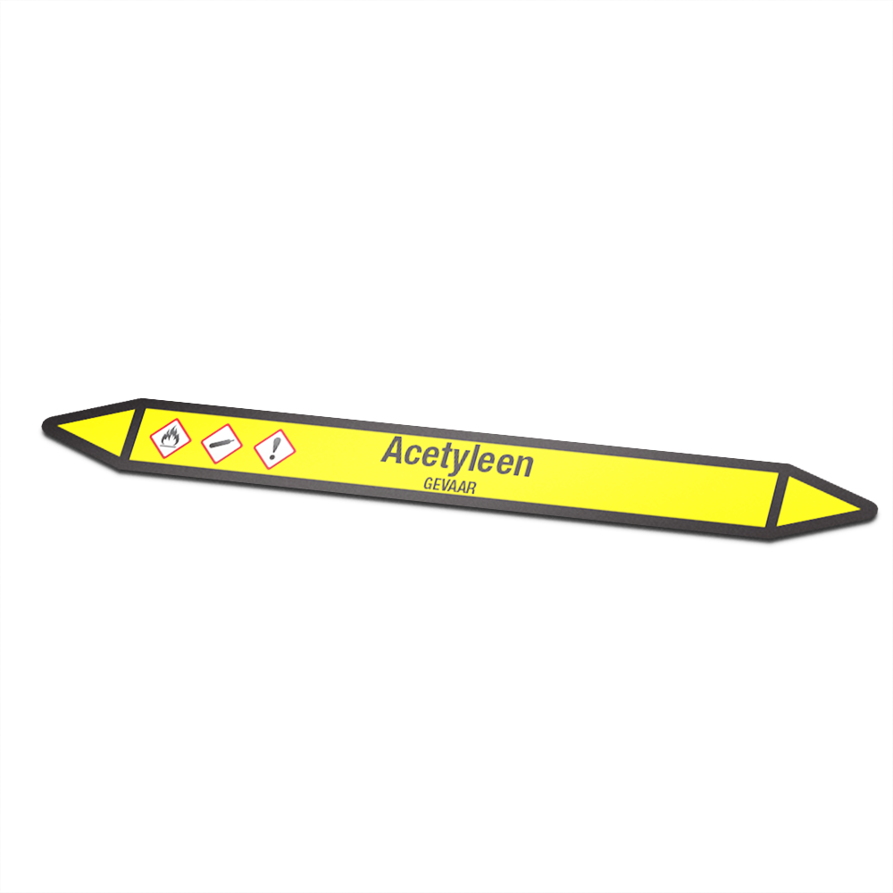 Acetyleen Pictogramsticker Leidingmarkering Acetyleen Pictogramsticker Leidingmarkering