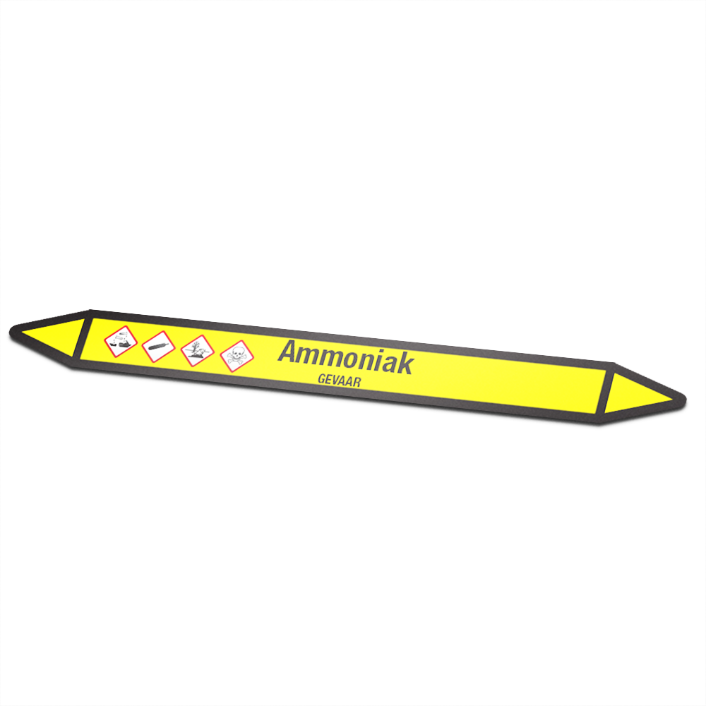 Etiqueta adhesiva con icono de amoníaco para marcar tuberías - 1