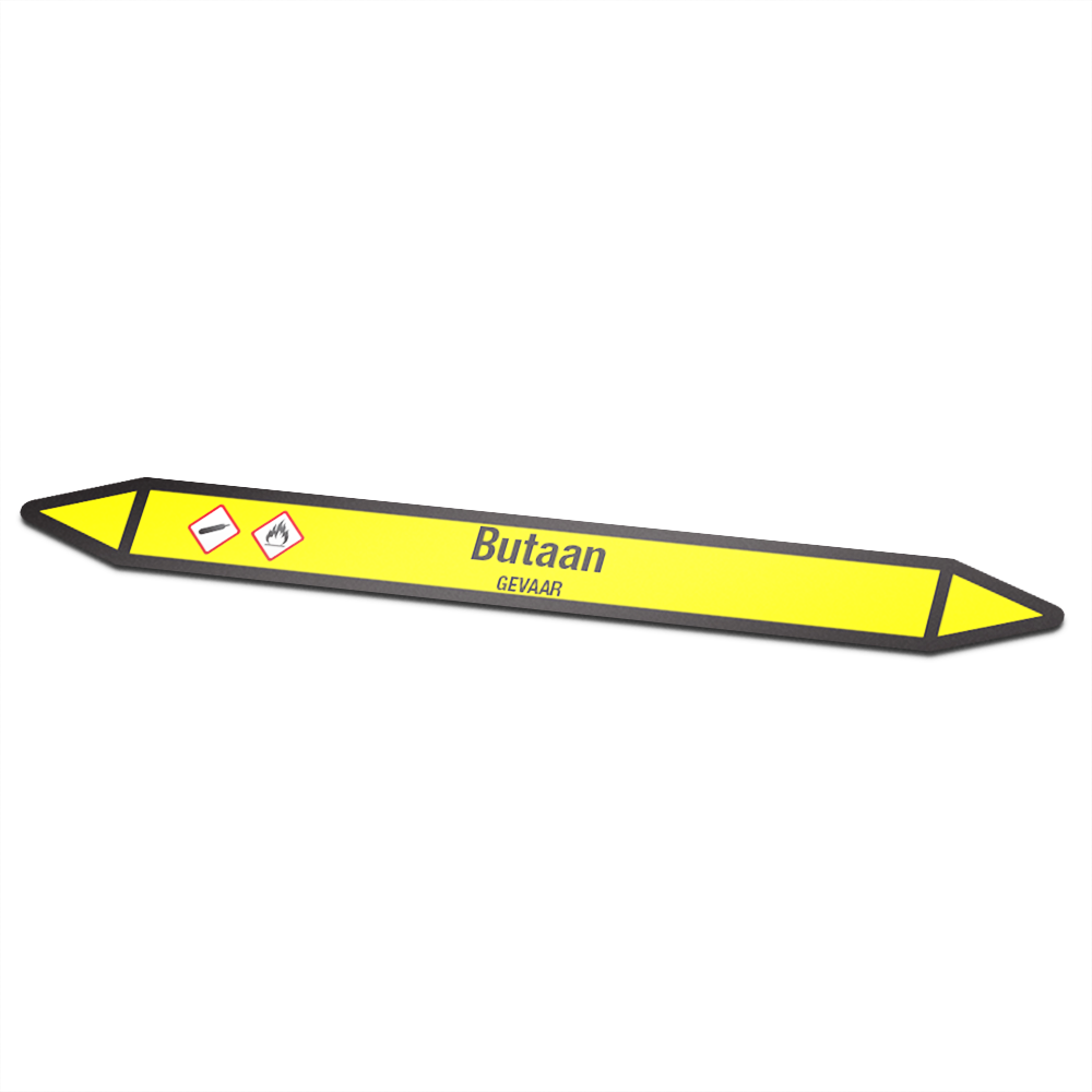 Leidingmarkering sticker | Gas | Butaan - 1