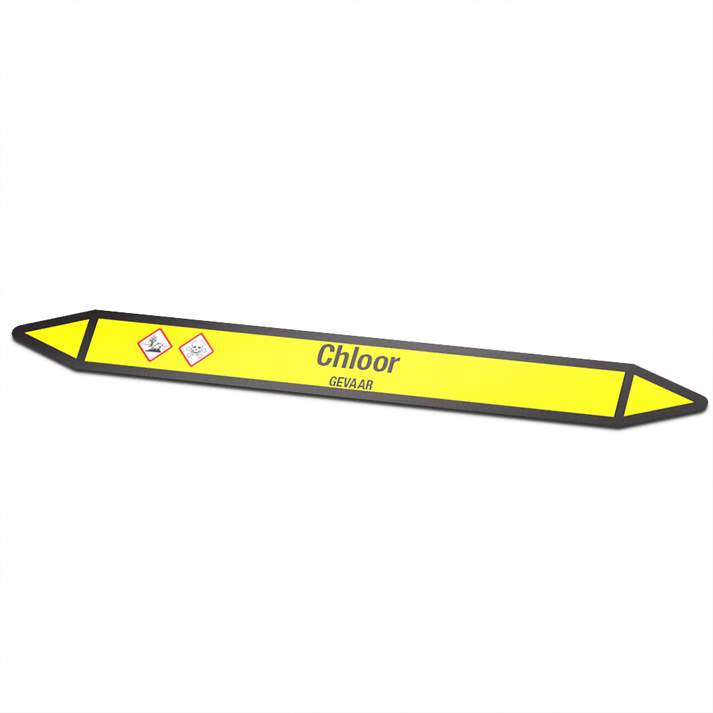 Chlorine Icon Sticker Pipe Marking - 1