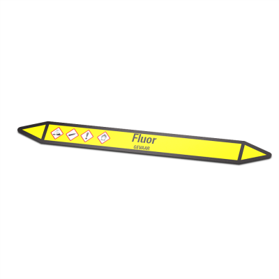 Leidingmarkering sticker | Gas | Fluor - 1 Leidingmarkering sticker | Gas | Fluor - 1