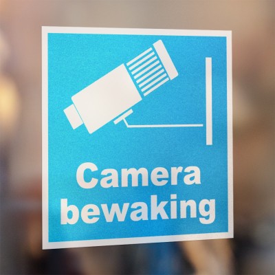 Camera Bewakingsstickers Ultrablauw - 2 Camera Bewakingsstickers Ultrablauw - 2