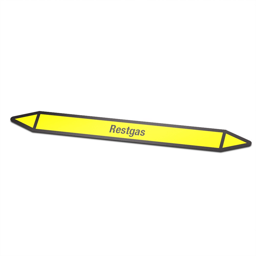 Restgas-Piktogrammaufkleber Rohrkennzeichnung - 1