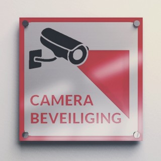 Camera beveiligingssticker Rood - 4