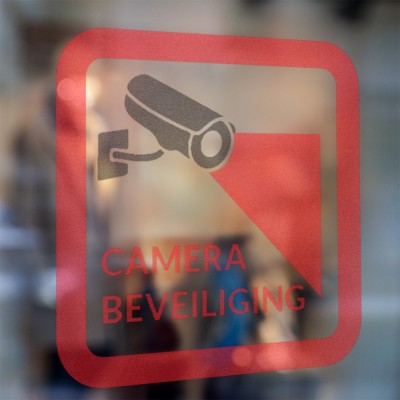 Camera beveiligingssticker Rood - 3