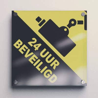 Camera beveiligingssticker 24 uur beveiligd - 4