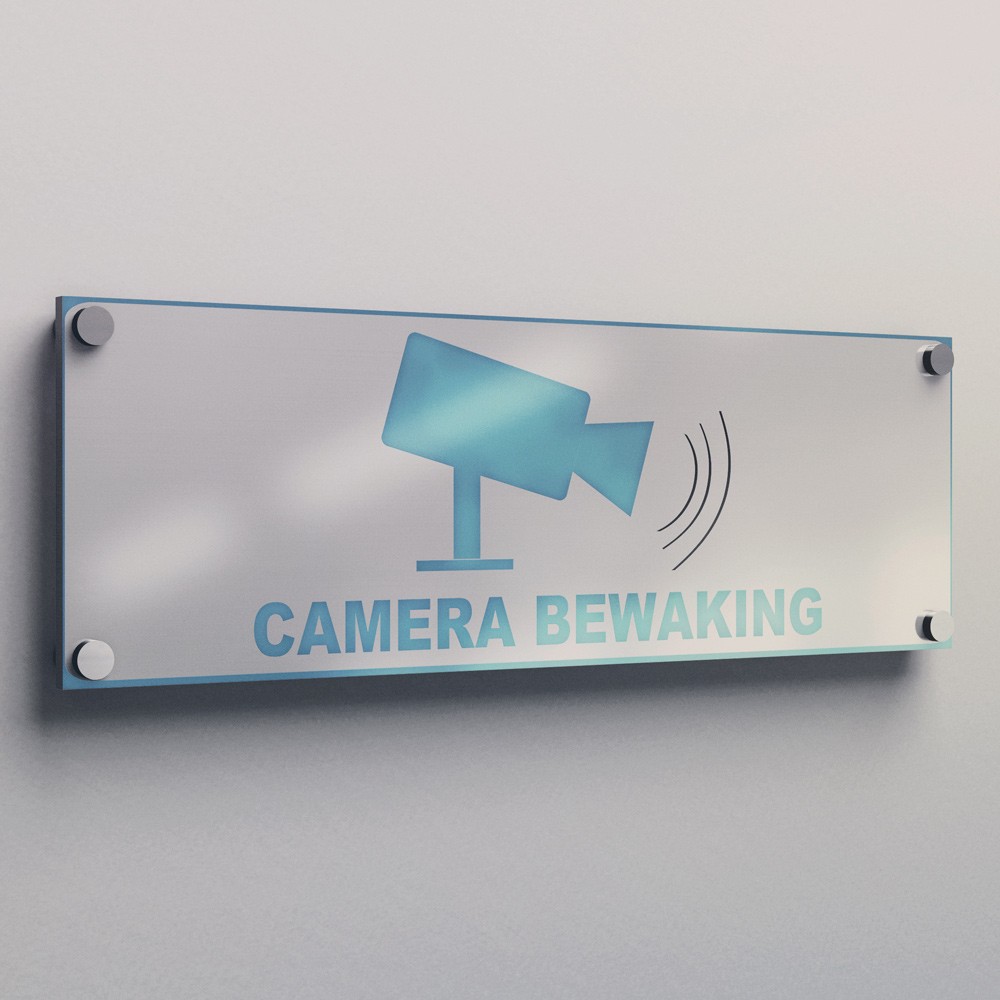 Camera bewaking rechthoek stickers - 4