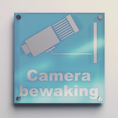 Camera Bewakingsstickers Ultrablauw - 4 Camera Bewakingsstickers Ultrablauw - 4