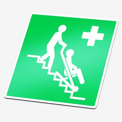 Evacuatiestoel sticker veiligheid pictogrammen - 1
