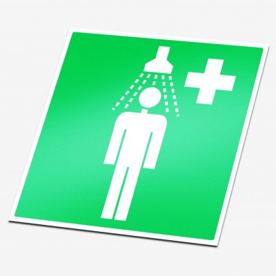 Nood douche sticker veiligheid pictogrammen - 1