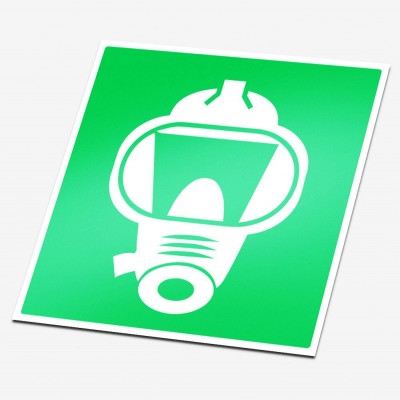 Vluchtmasker sticker veiligheid pictogrammen - 1