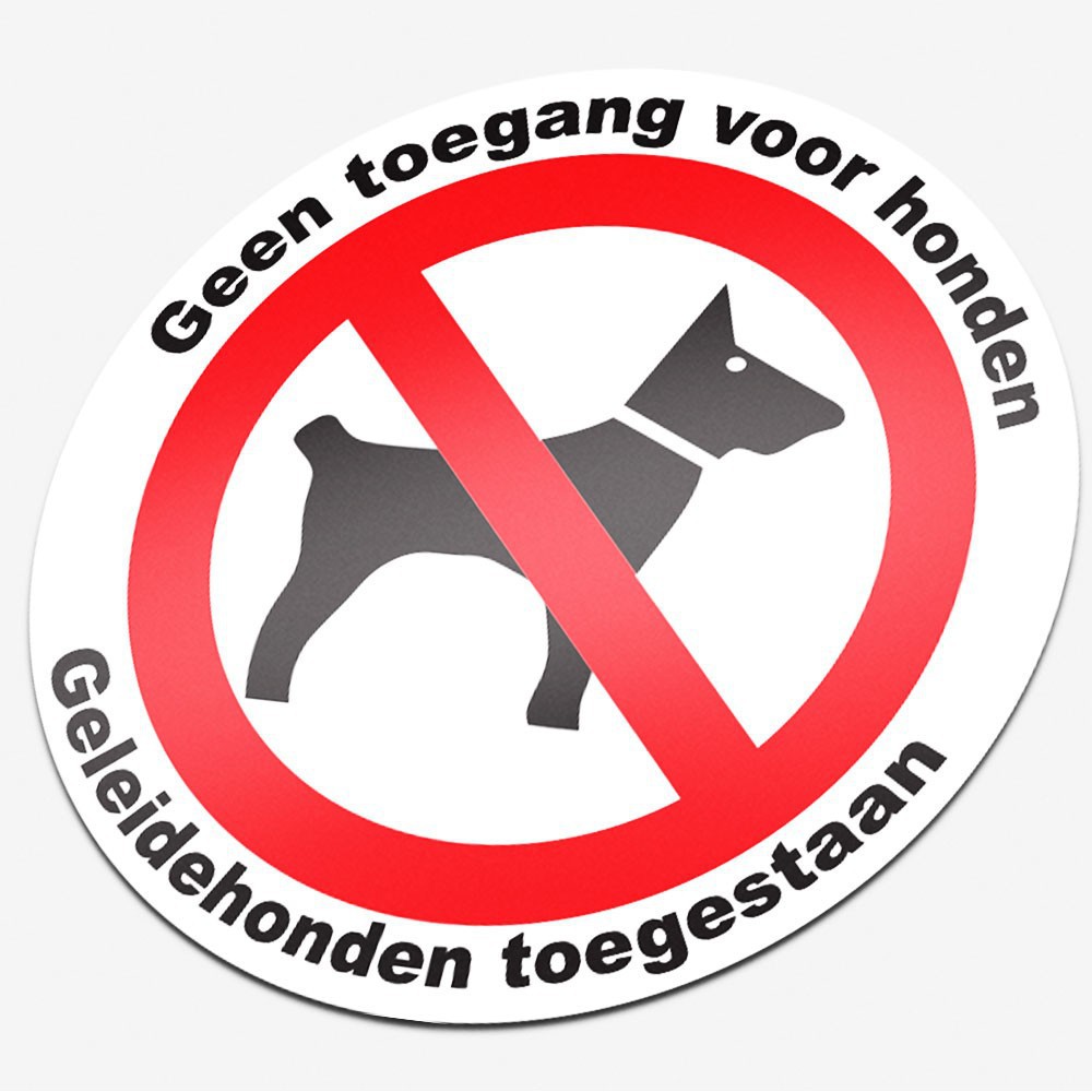 Verboden voor honden geleidehonden toegestaan - 1