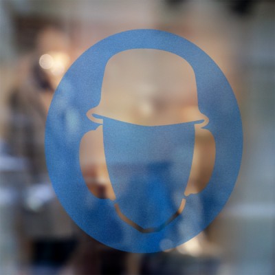 Gebodspictogram Gehoorbescherming en helm verplicht  sticker - 3