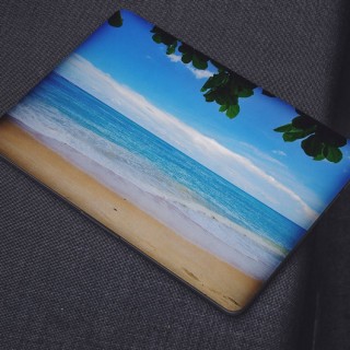 Kalm Strand Wolken Laptop Sticker - 1