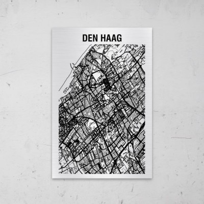Stadskaart van Den Haag op Aluminium - 1