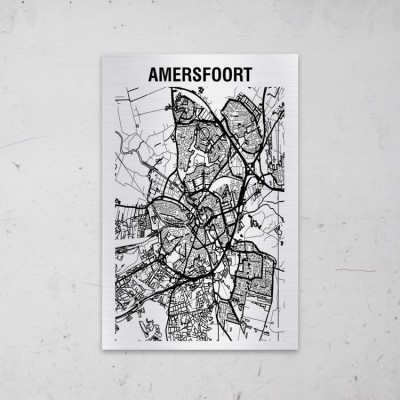 Stadskaart van Amersfoort op Aluminium - 1