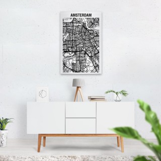 Stadskaart van Amsterdam op Aluminium - 2
