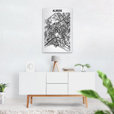 Stadskaart van Almere op Aluminium - 2