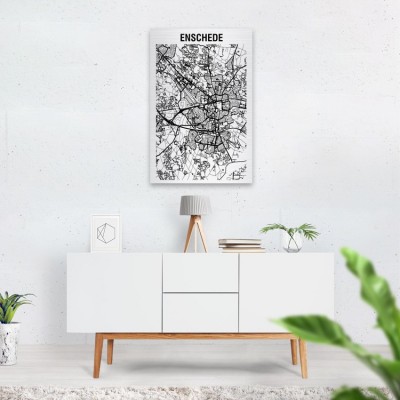 Stadskaart van Enschede op Aluminium - 2