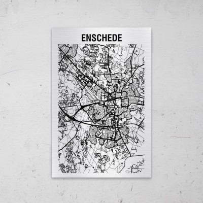 Stadskaart van Enschede op Aluminium - 1