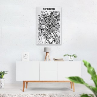 Stadskaart van Groningen op Aluminium - 2
