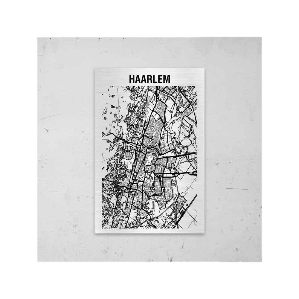 Stadskaart van Haarlem op Aluminium - 1