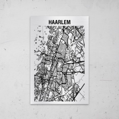 Stadskaart van Haarlem op Aluminium - 1
