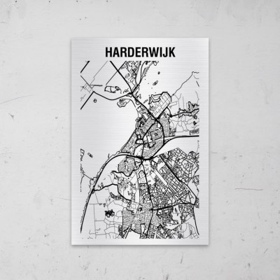 Stadskaart van Harderwijk op Aluminium - 1