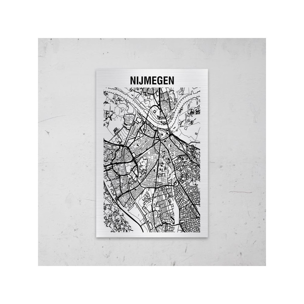Stadskaart van Nijmegen op Aluminium - 1