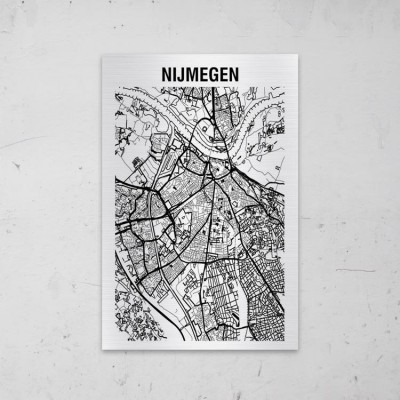 Stadskaart van Nijmegen op Aluminium - 1