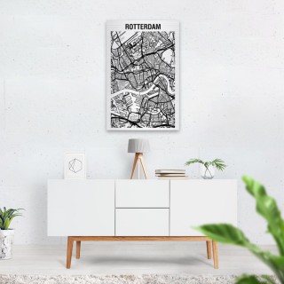 Stadskaart van Rotterdam op Aluminium - 2