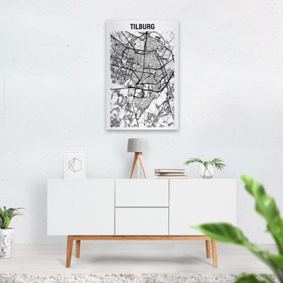 Stadskaart van Tilburg op Aluminium - 2