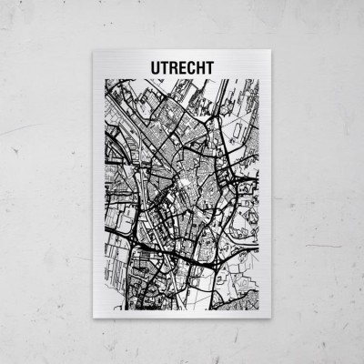 Stadskaart van Utrecht op Aluminium - 1