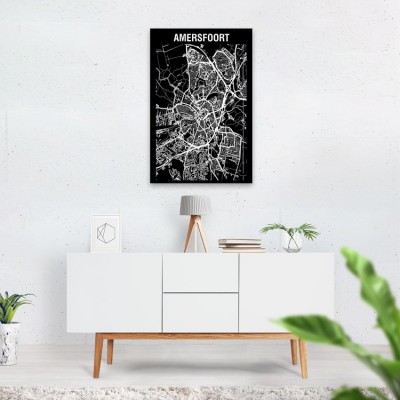 Stadskaart Inverse van Amersfoort op Aluminium - 2