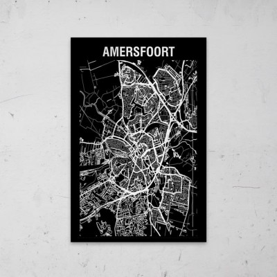 Stadskaart Inverse van Amersfoort op Aluminium - 1