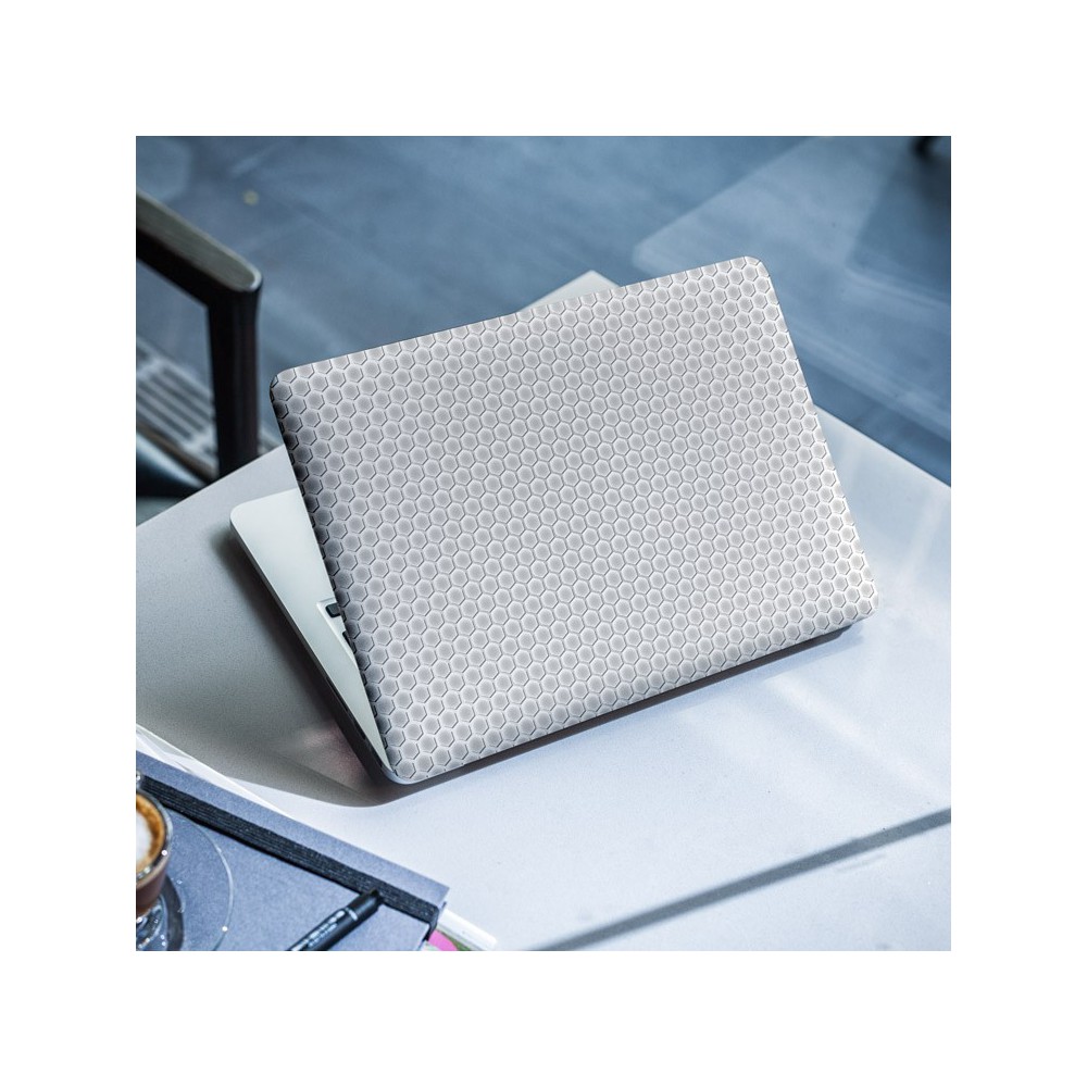 Wabenförmiger weißer Laptop-Aufkleber – 1