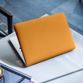 Honeycomb Donker Oranje Laptop Sticker - 1