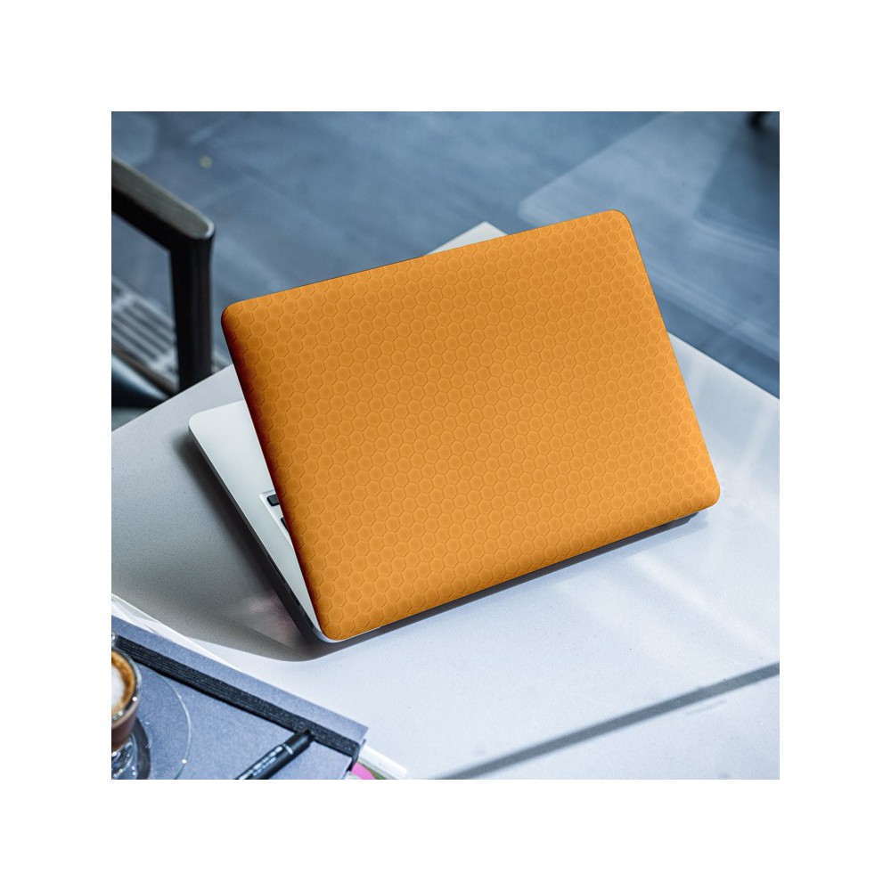 Honeycomb Donker Oranje Laptop Sticker - 1