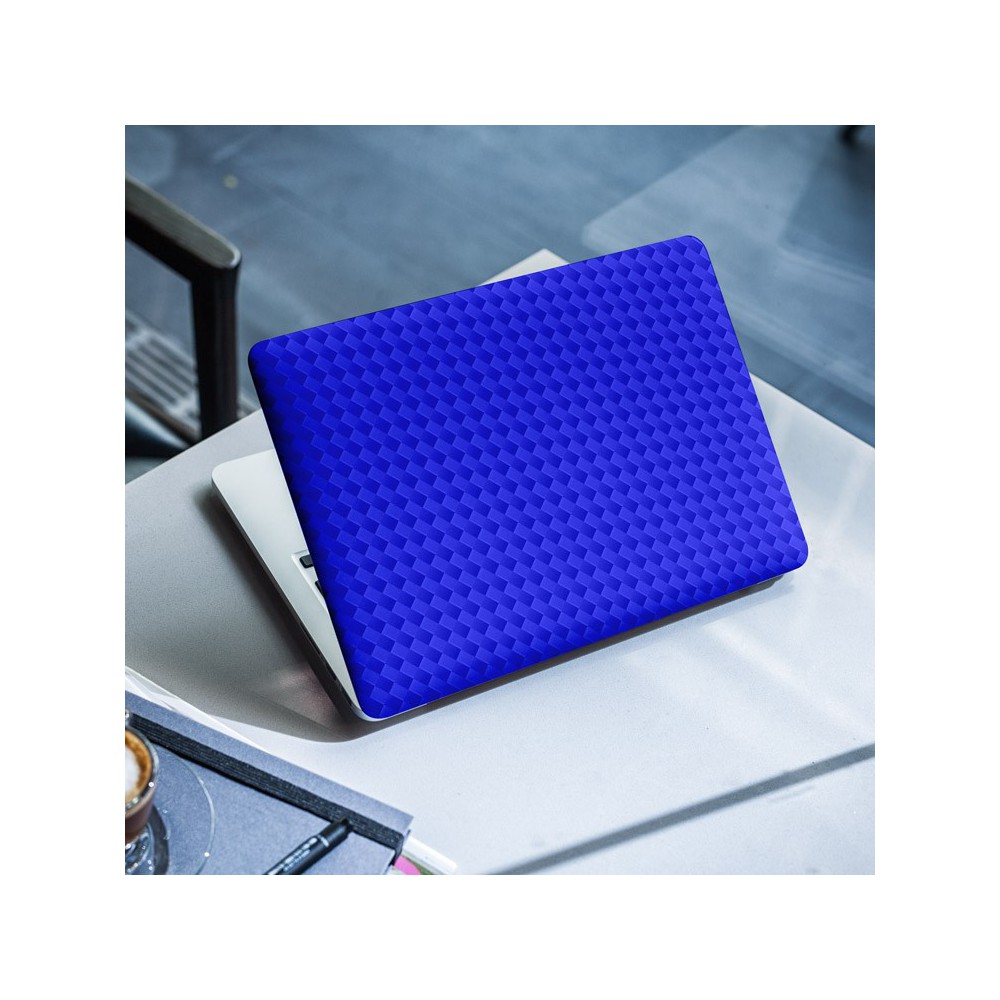 Carbon Blauw Laptop Sticker - 1