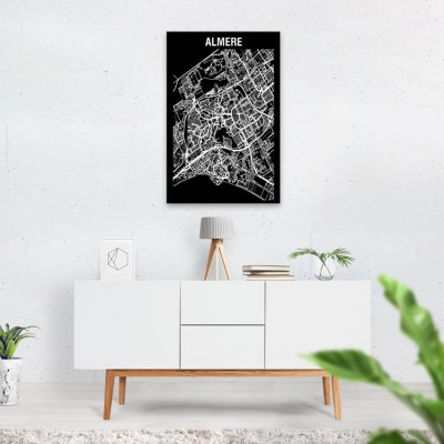Stadskaart Inverse van Almere op Aluminium - 2 Stadskaart Inverse van Almere op Aluminium - 2