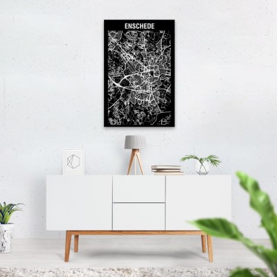 Stadskaart Inverse van Enschede op Aluminium - 2